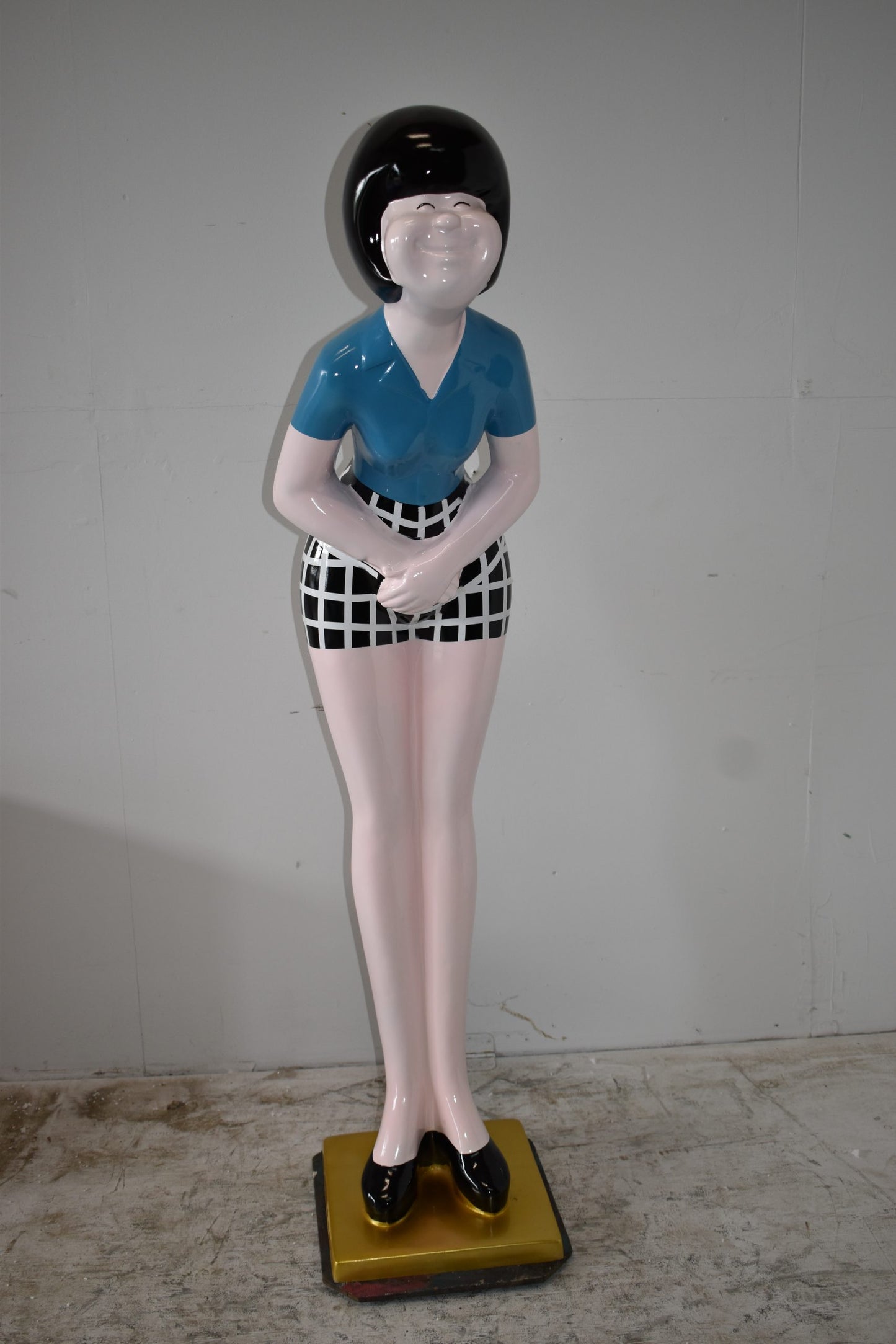 Life Size Female Butler, hostess statue Made of Resin  15" x 20" x 63"H