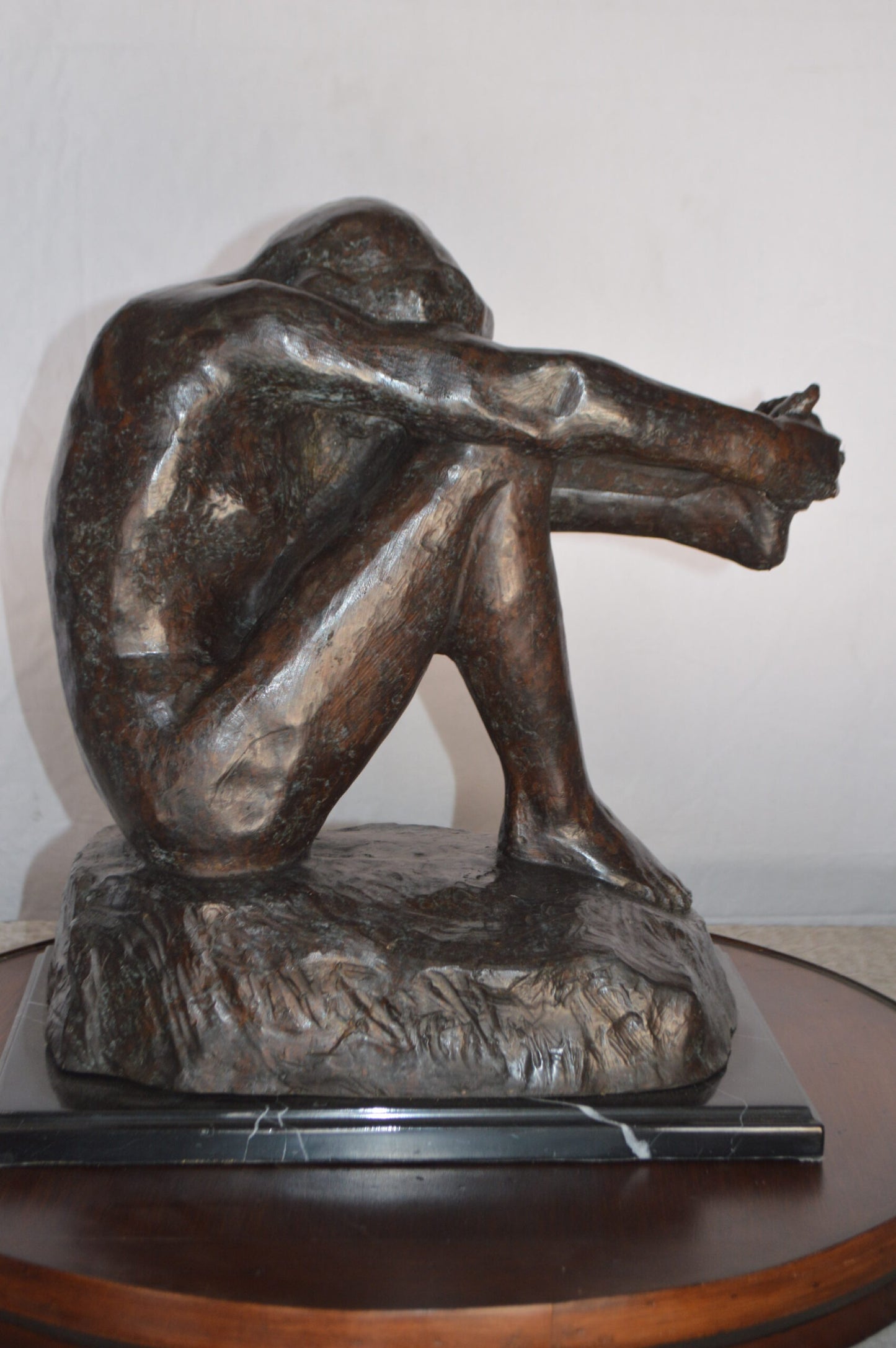 The Despair Rodin Replica Bronze Statue -  Size: 12"L x 11"W x 19"H.