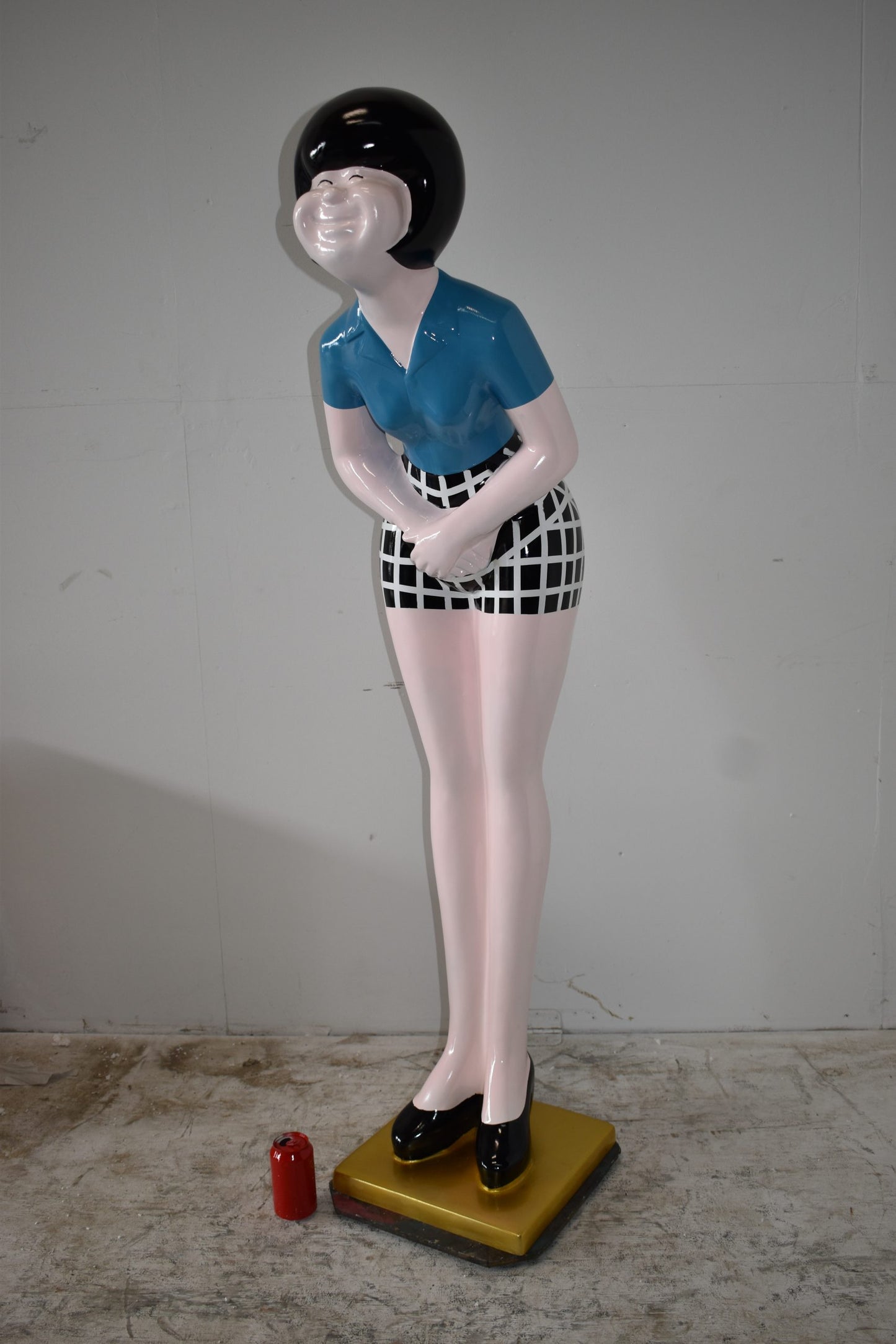 Life Size Female Butler, hostess statue Made of Resin  15" x 20" x 63"H