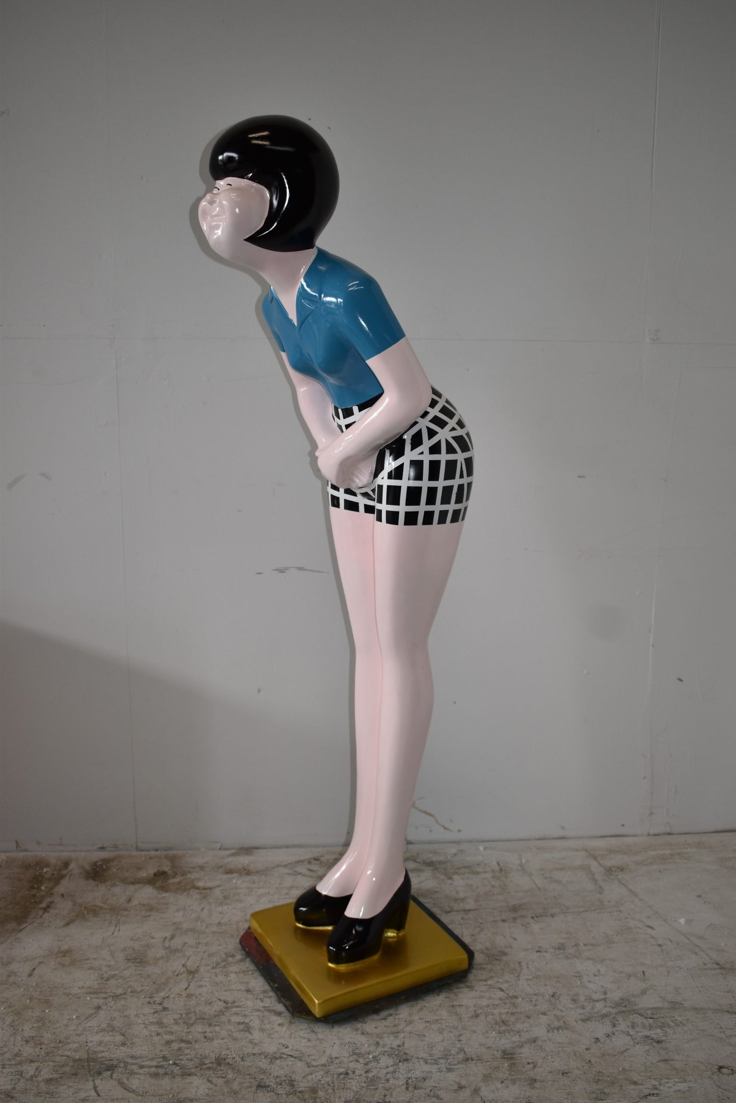 Life Size Female Butler, hostess statue Made of Resin  15" x 20" x 63"H