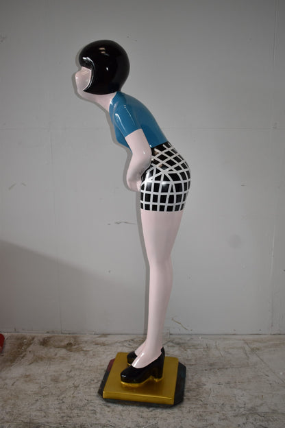 Life Size Female Butler, hostess statue Made of Resin  15" x 20" x 63"H
