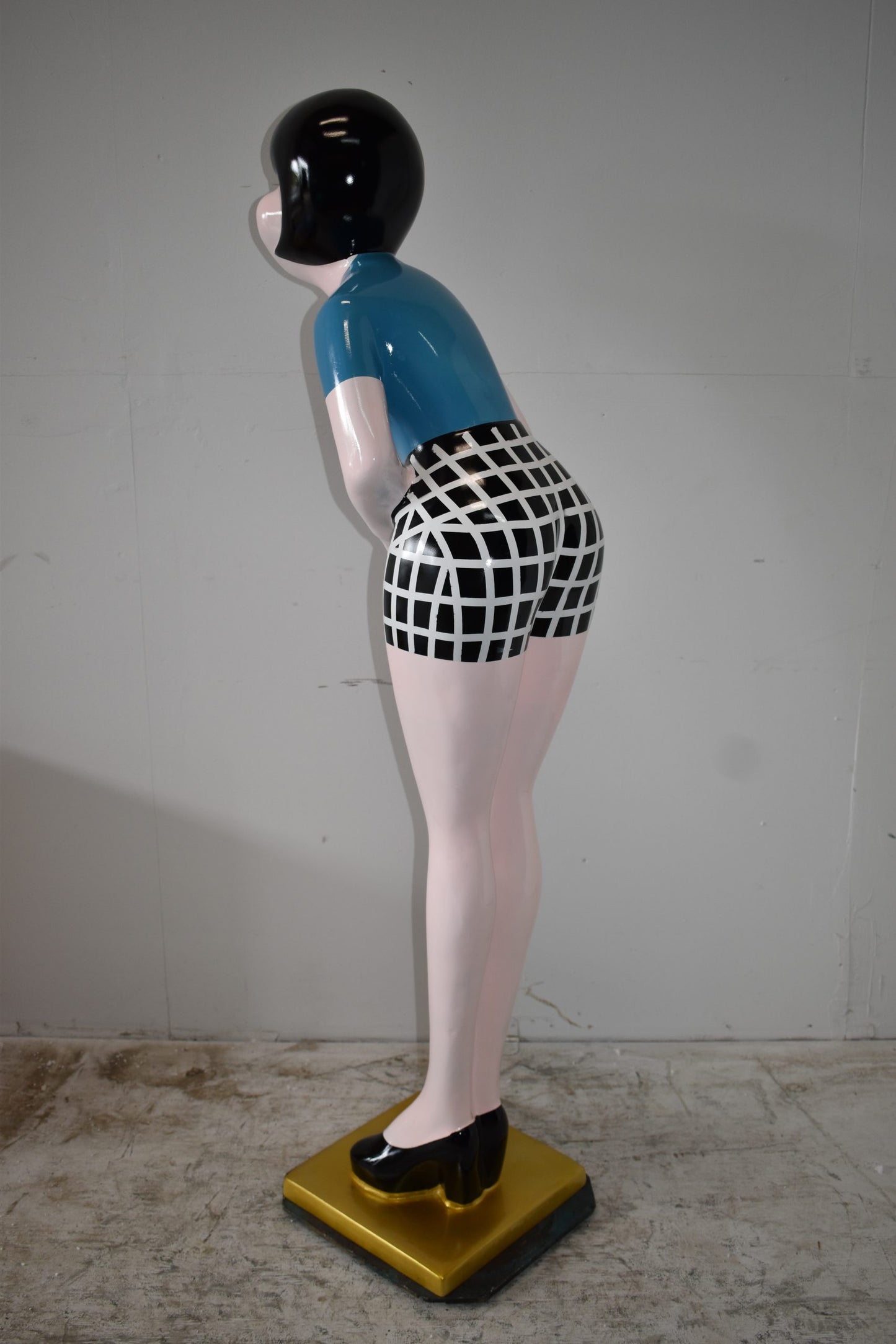 Life Size Female Butler, hostess statue Made of Resin  15" x 20" x 63"H