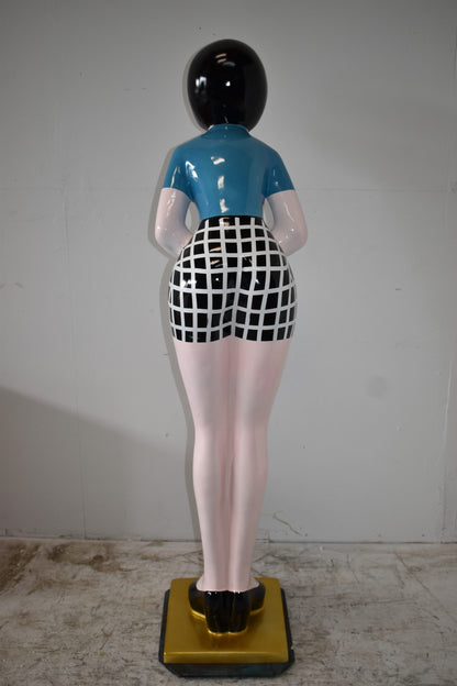 Life Size Female Butler, hostess statue Made of Resin  15" x 20" x 63"H