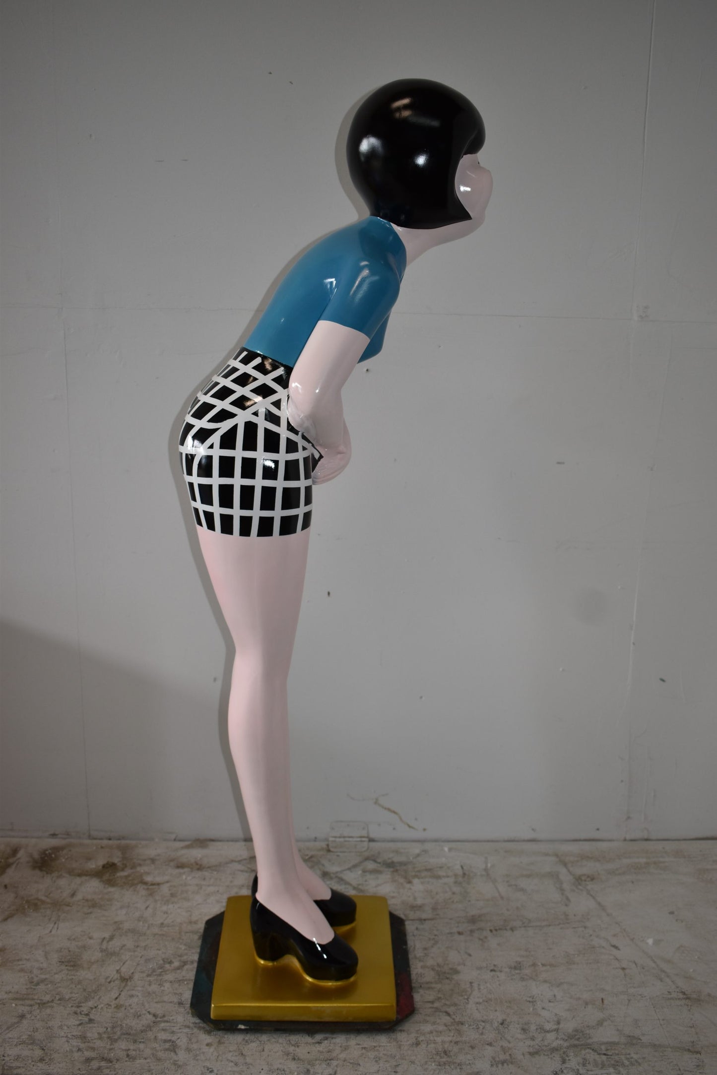 Life Size Female Butler, hostess statue Made of Resin  15" x 20" x 63"H