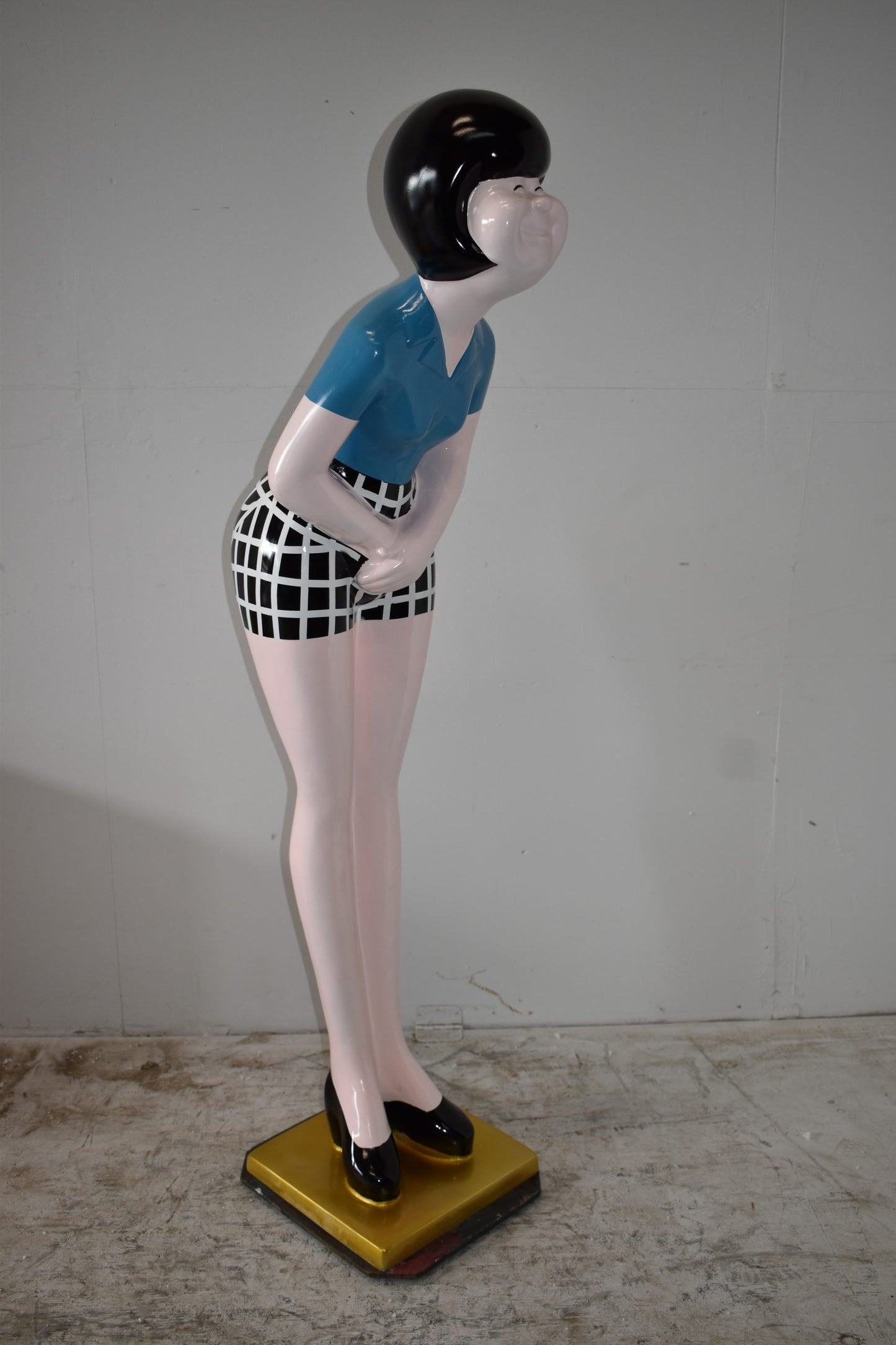 Life Size Female Butler, hostess statue Made of Resin  15" x 20" x 63"H
