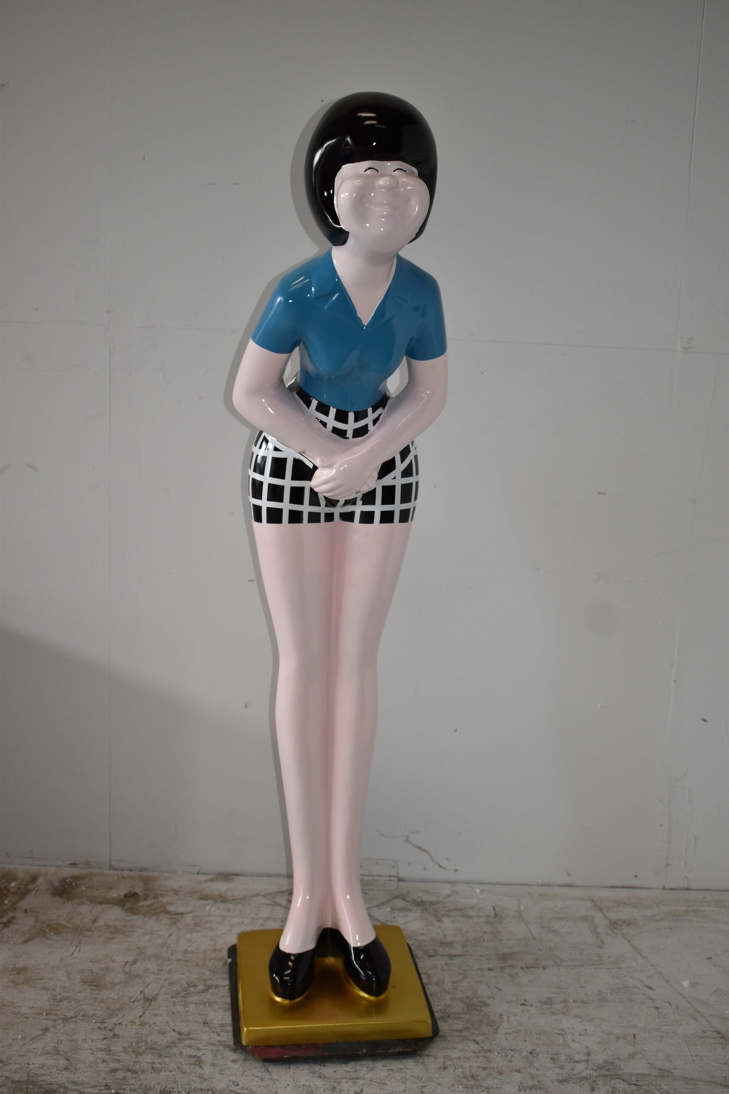 Life Size Female Butler, hostess statue Made of Resin  15" x 20" x 63"H