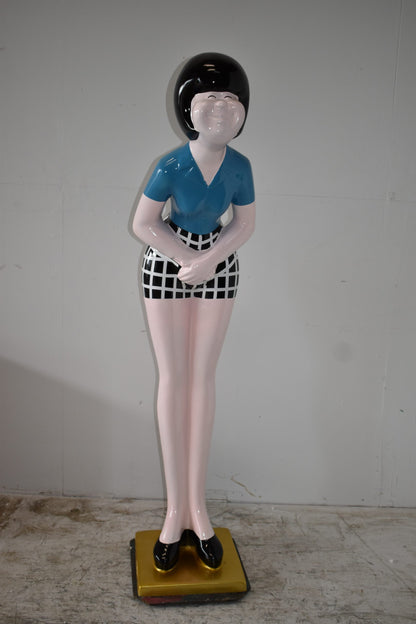 Life Size Female Butler, hostess statue Made of Resin  15" x 20" x 63"H