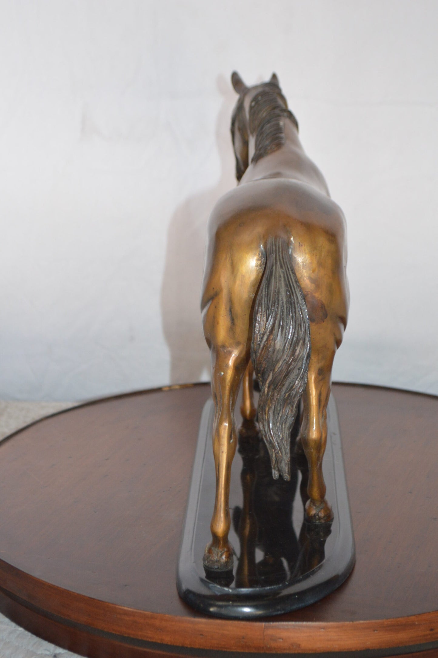 Girl Kisses Her Horse Bronze Statue on Marble Base -  Size: 23"L x 6"W x 15"H.