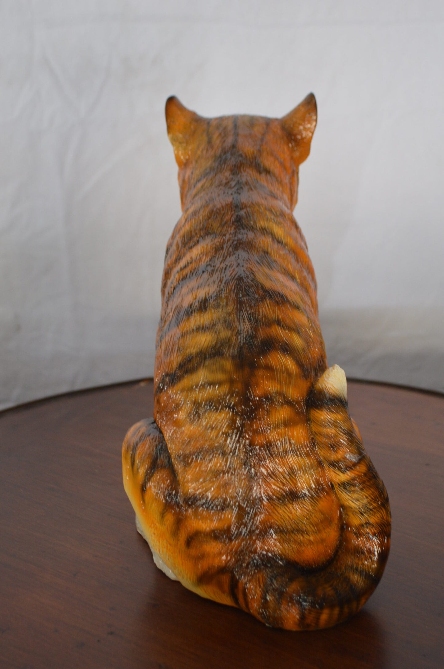 Colored Cat Sitting Bronze Statue -  Size: 6"L x 11"W x 11"H.