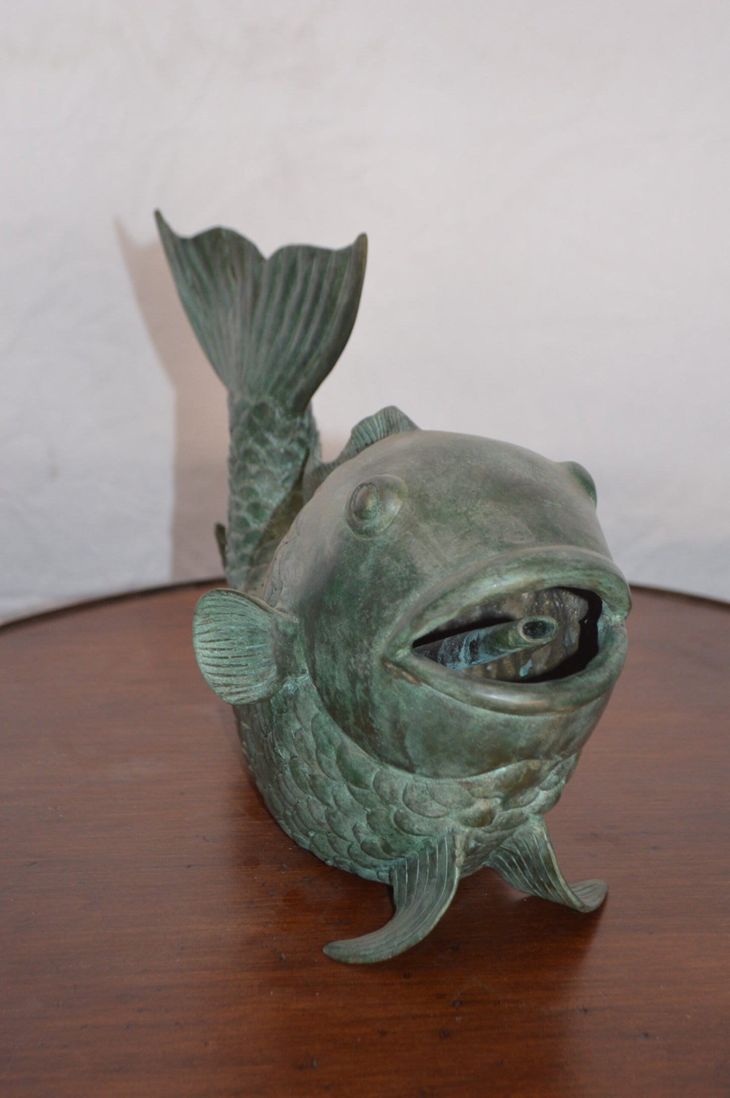 Fish Fountain Medium size Bronze Statue -  Size: 13"L x 7"W x 9"H.