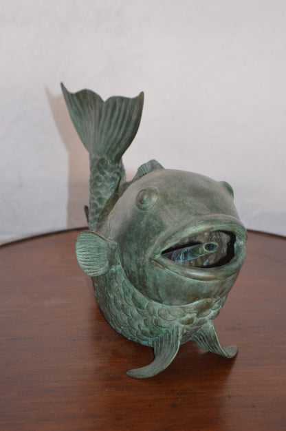 Fish Fountain Medium size Bronze Statue -  Size: 13"L x 7"W x 9"H.