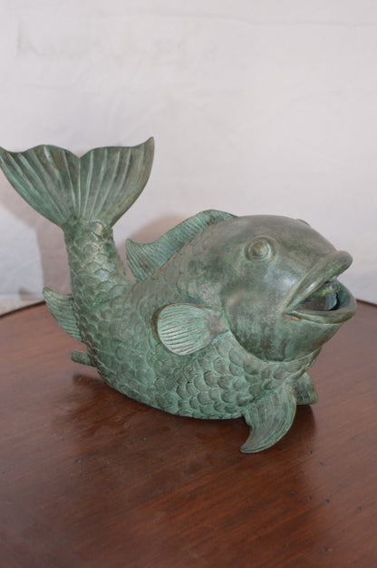 Fish Fountain Medium size Bronze Statue -  Size: 13"L x 7"W x 9"H.
