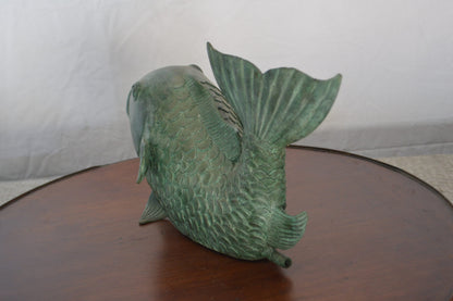 Fish Fountain Medium size Bronze Statue -  Size: 13"L x 7"W x 9"H.