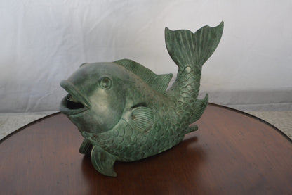 Fish Fountain Medium size Bronze Statue -  Size: 13"L x 7"W x 9"H.