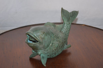 Fish Fountain Small size Bronze Statue -  Size: 4"L x 10"W x 7"H.