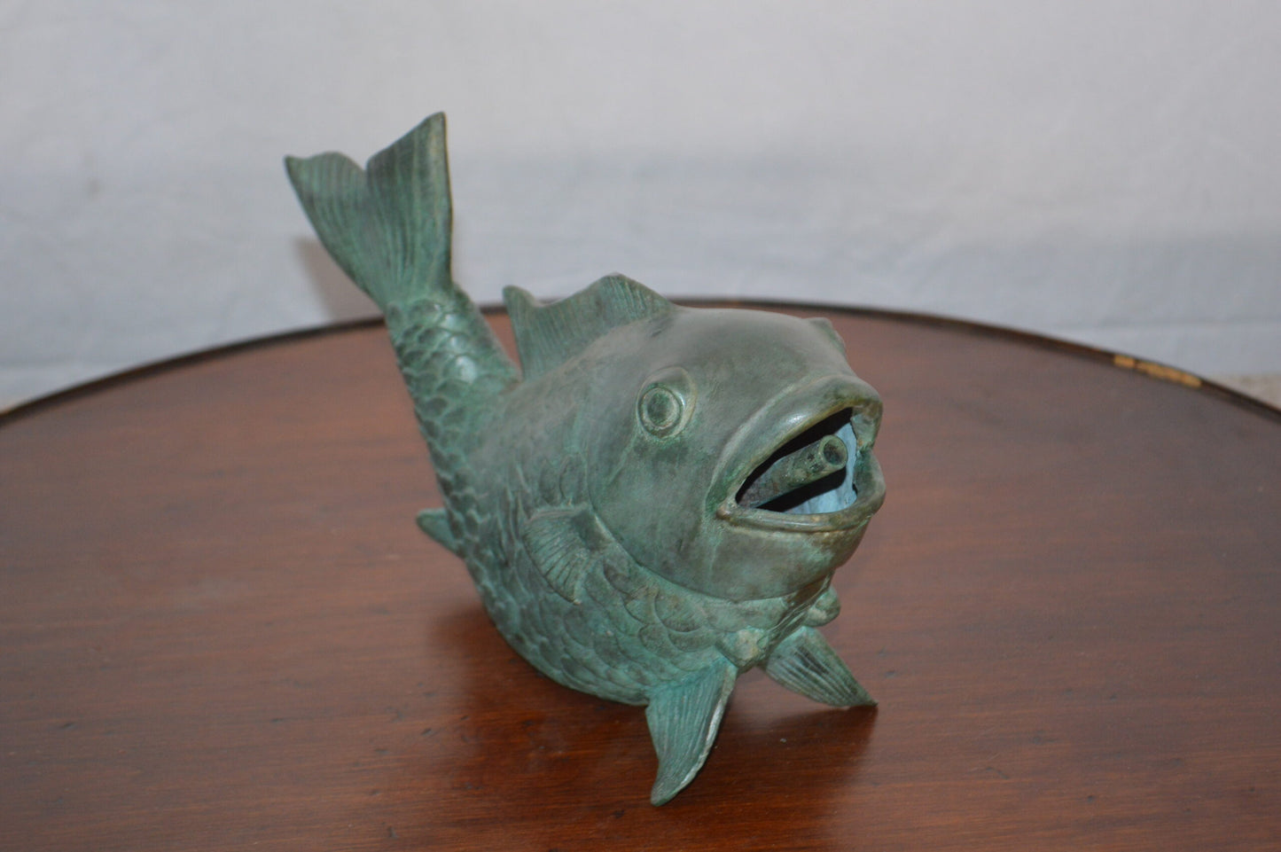 Fish Fountain Small size Bronze Statue -  Size: 4"L x 10"W x 7"H.