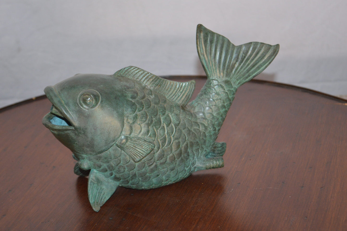 Fish Fountain Small size Bronze Statue -  Size: 4"L x 10"W x 7"H.