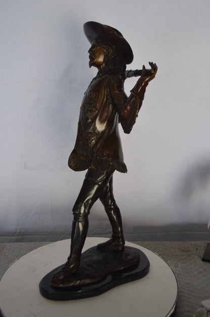 Buffalo Bill Bronze Statue mounted on Marble Base  -  Size: 19"L x 19"W x 33"H.