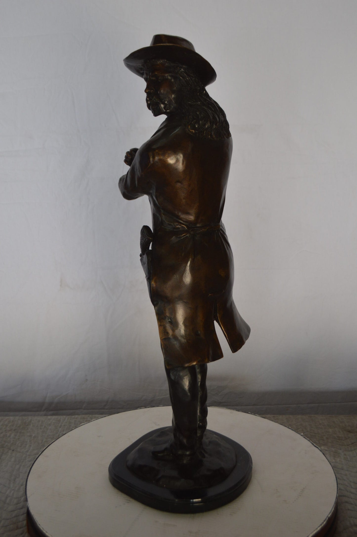 Wild Bill Hickok Bronze Statue mounted on Marble -  Size: 12"L x 12"W x 32"H.