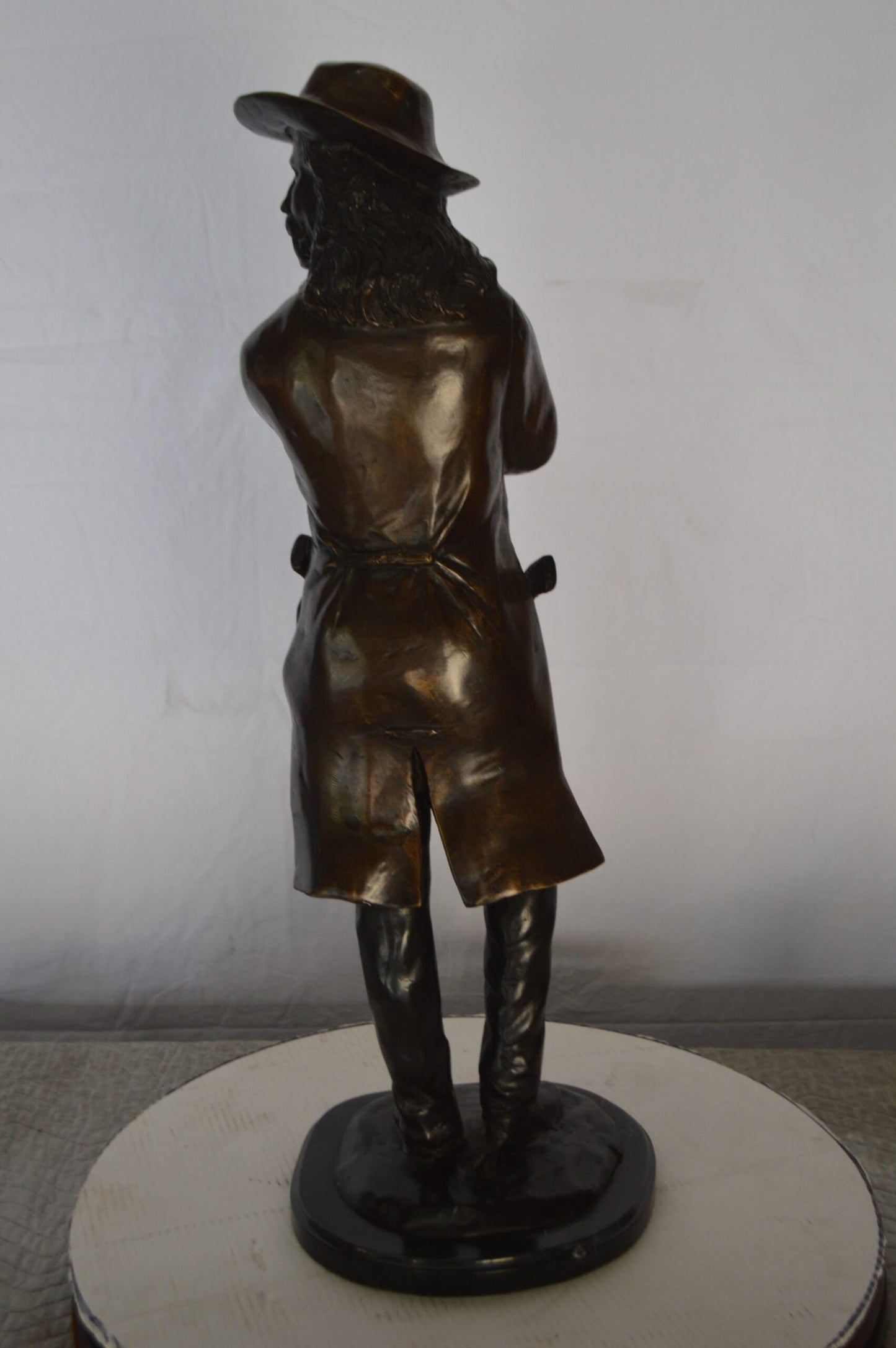 Wild Bill Hickok Bronze Statue mounted on Marble -  Size: 12"L x 12"W x 32"H.