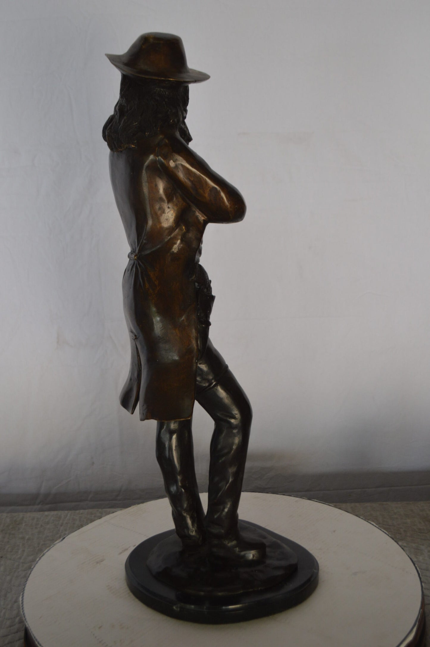 Wild Bill Hickok Bronze Statue mounted on Marble -  Size: 12"L x 12"W x 32"H.