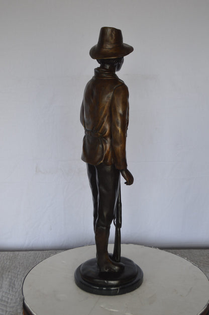 Texas Jack Bronze Statue Mounted on a Marble Base -  Size: 11"L x 9"W x 31"H.