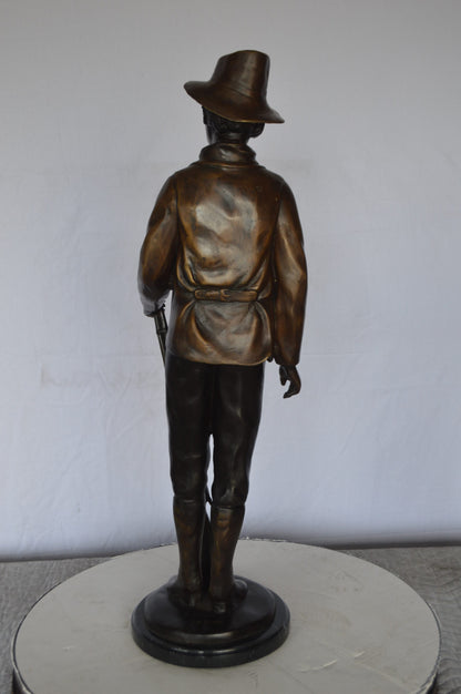 Texas Jack Bronze Statue Mounted on a Marble Base -  Size: 11"L x 9"W x 31"H.