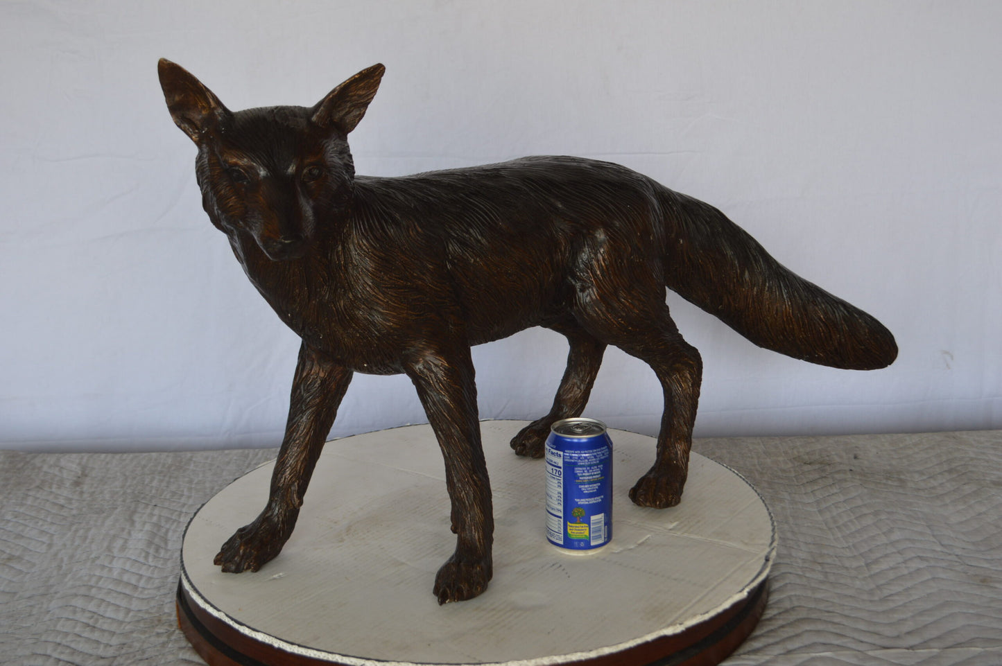 Fox Standing Bronze Statue -  Size: 36"L x 11"W x 19"H.