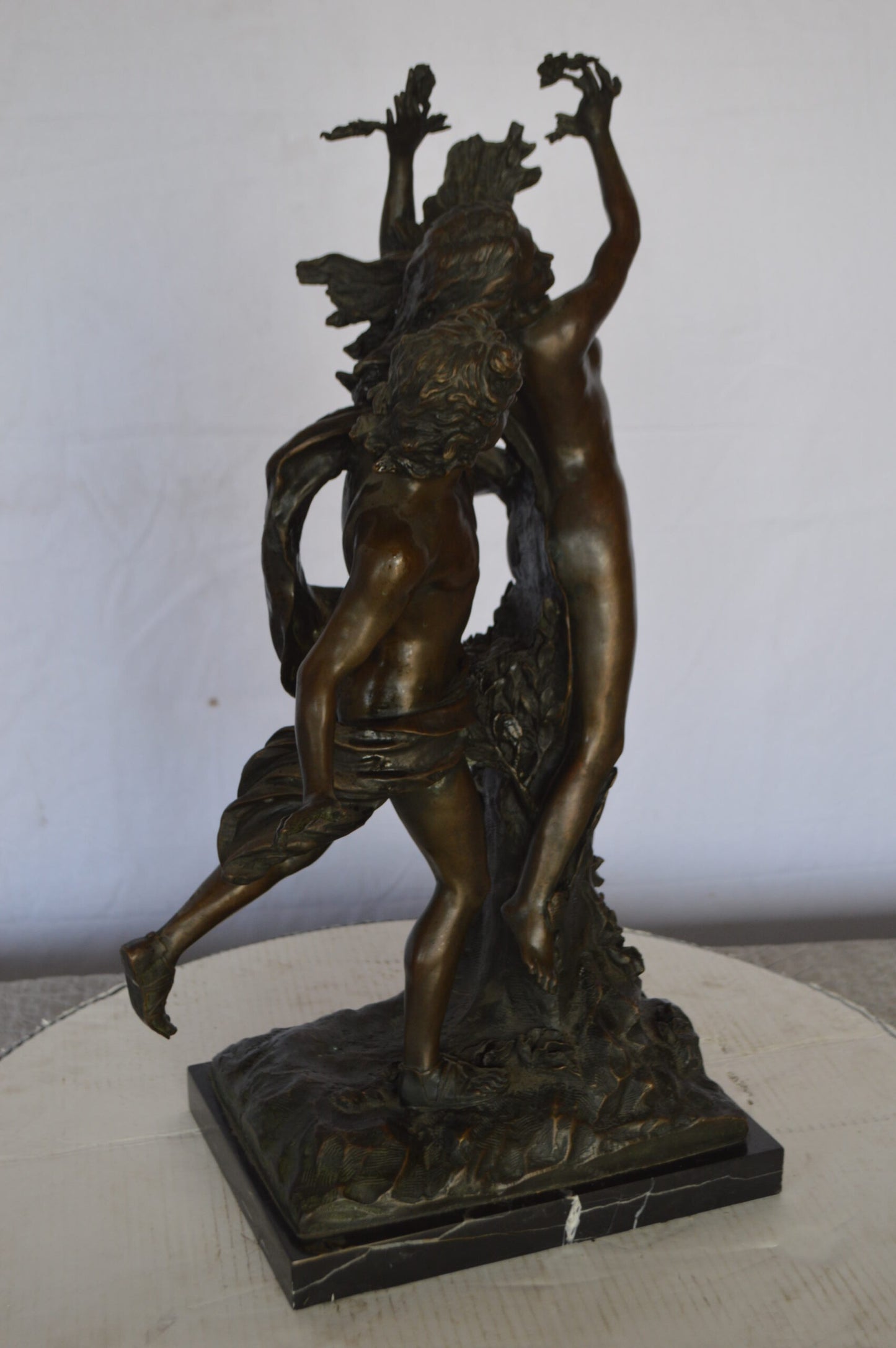 Young Lovers Bronze Statue Art Nude -  Size: 13"L x 10"W x 22"H.