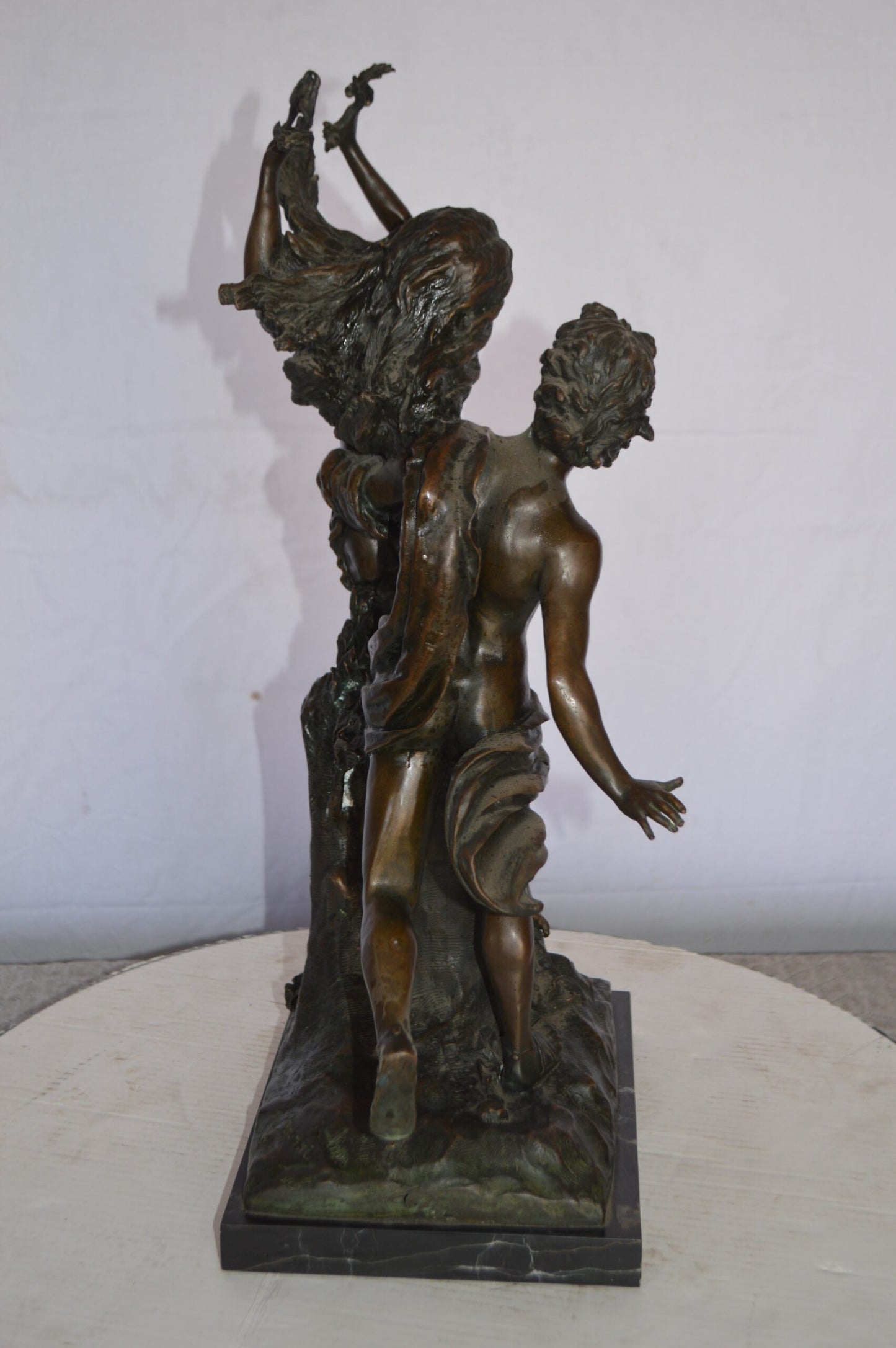 Young Lovers Bronze Statue Art Nude -  Size: 13"L x 10"W x 22"H.