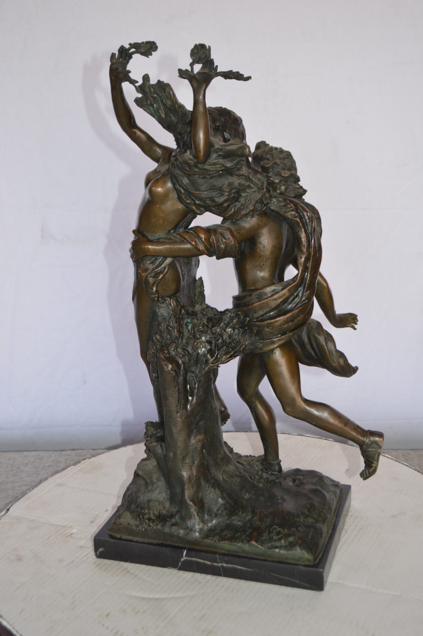 Young Lovers Bronze Statue Art Nude -  Size: 13"L x 10"W x 22"H.