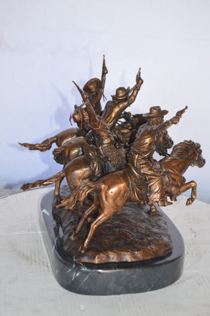 Coming Thru The Rye Small Remington Replica - Orrville Marble Base Bronze Statue, 14"L x 9"W x 13"H
