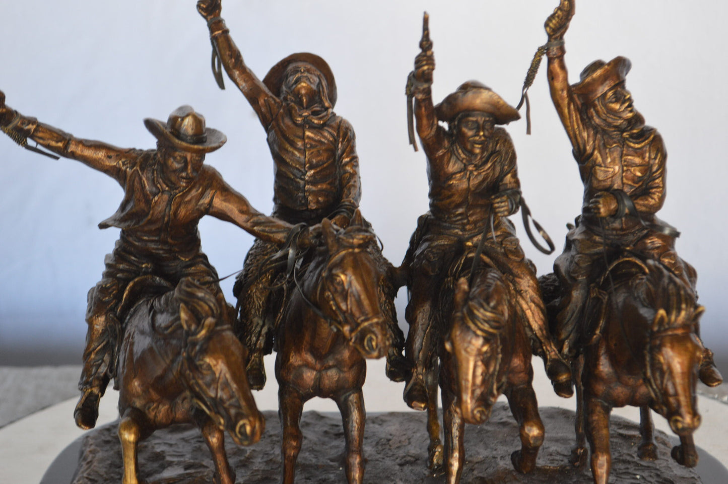 Coming Thru The Rye Small Remington Replica - Orrville Marble Base Bronze Statue, 14"L x 9"W x 13"H