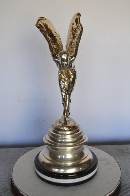 Spirit Of Ecstasy Rolls Royce Silver Bronze Statue -  Size: 14"L x 14"W x 32"H.