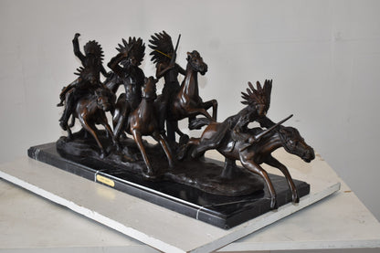 War Party Bronze Statue Replica of Carl Cauba Size: 41" x 12" x 13"H
