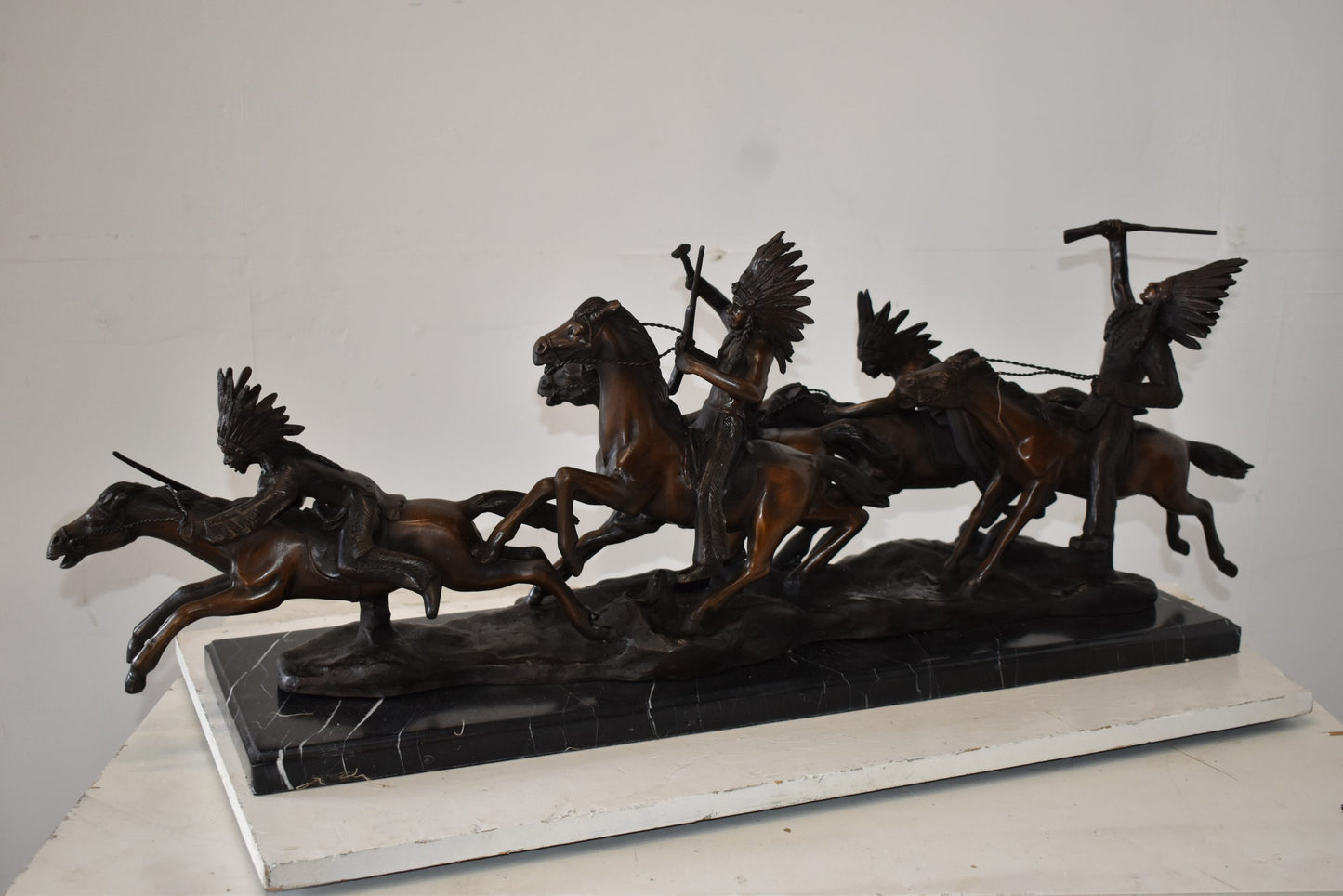 War Party Bronze Statue Replica of Carl Cauba Size: 41" x 12" x 13"H