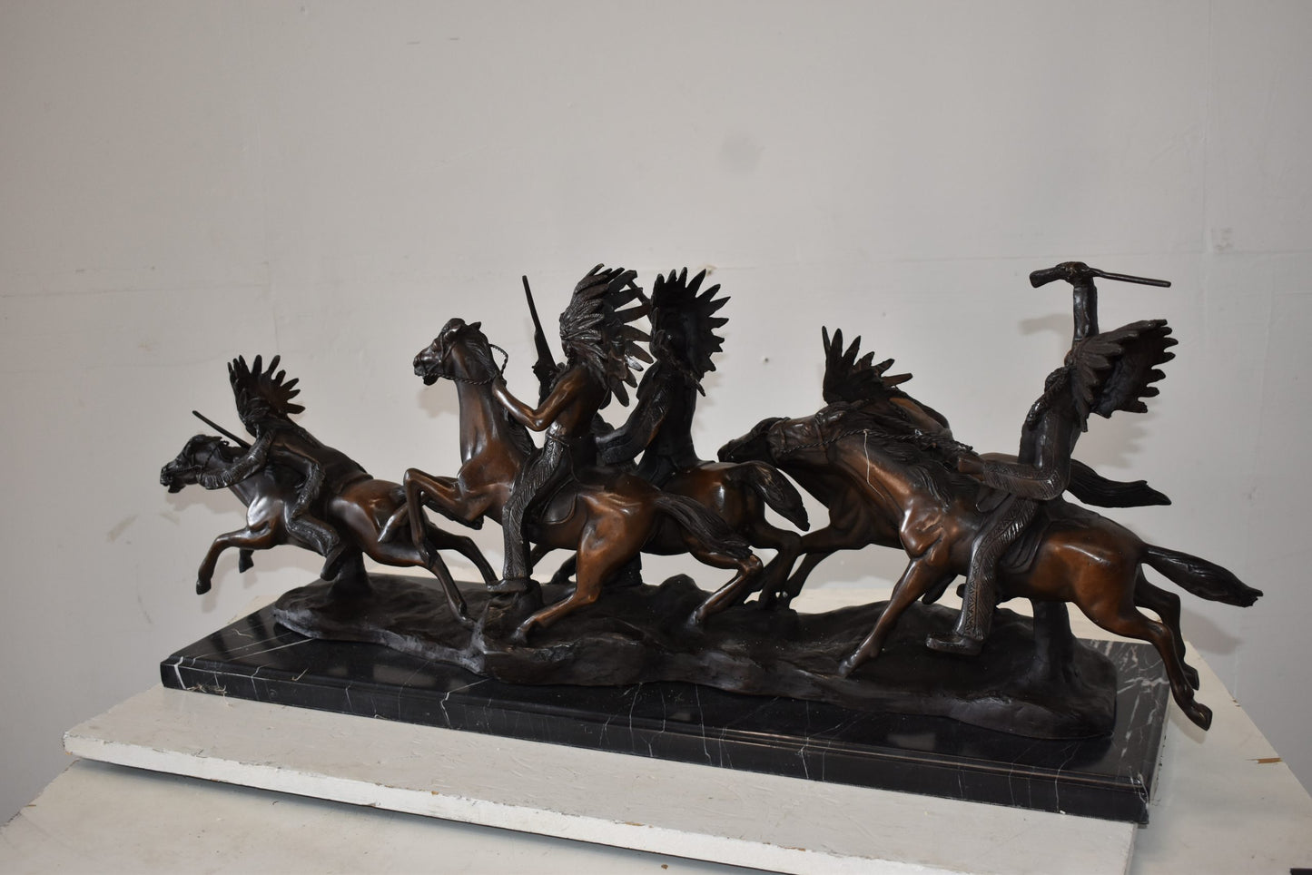 War Party Bronze Statue Replica of Carl Cauba Size: 41" x 12" x 13"H