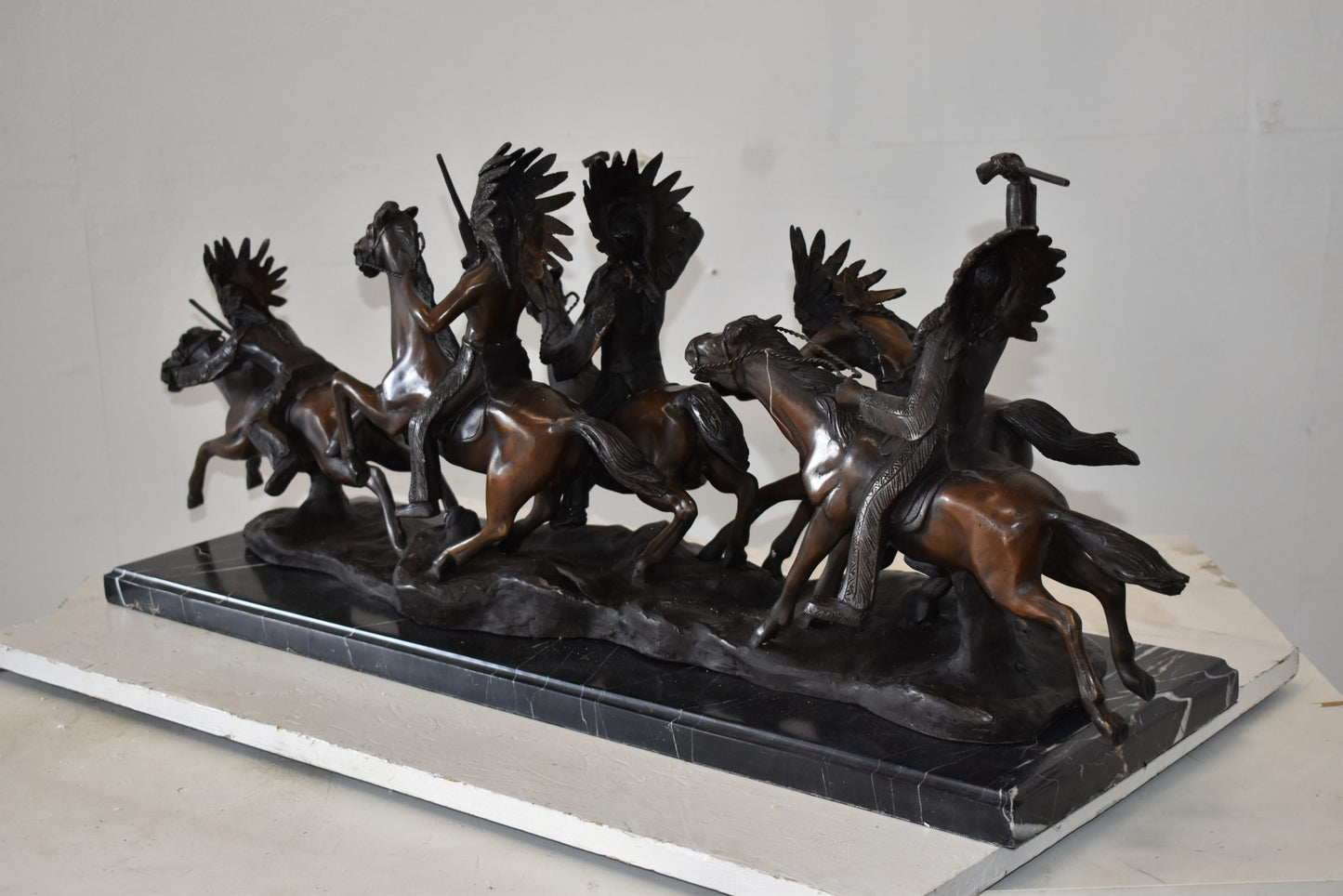 War Party Bronze Statue Replica of Carl Cauba Size: 41" x 12" x 13"H