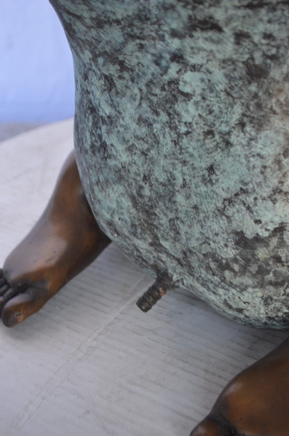 Sitting Girl Holding Shell Bronze Statue Fountain -  Size: 32"L x 22"W x 25"H.