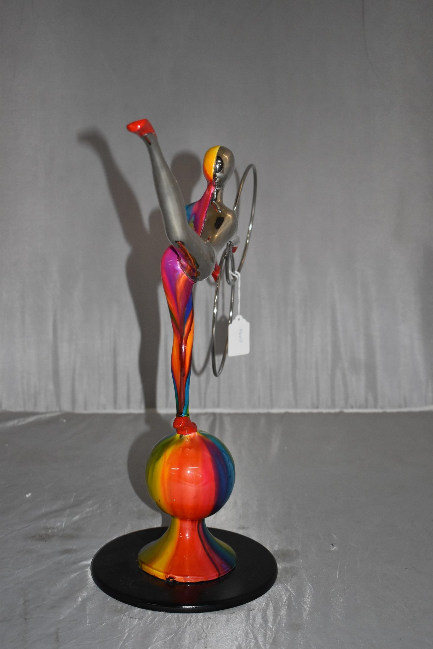Liliana Mendez Bronze Clown on A Ball Juggling Rings Size: 21" x 8" x 18"H