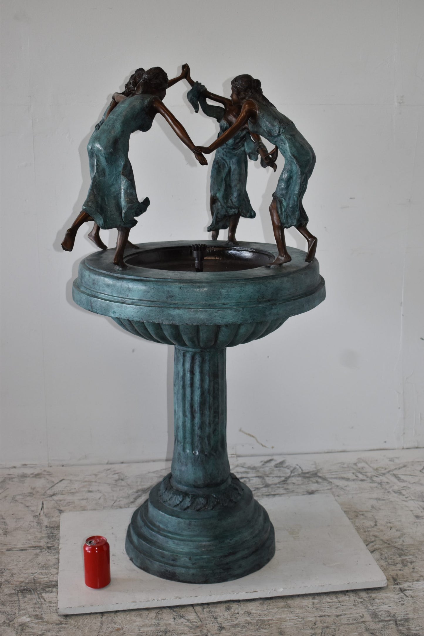 Four Ladies Dancing on A Tray Bronze Fountain Size: 27" x 27" x 52"H