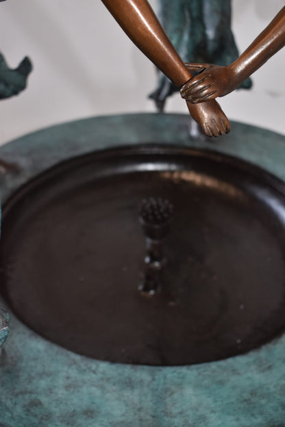 Four Ladies Dancing on A Tray Bronze Fountain Size: 27" x 27" x 52"H