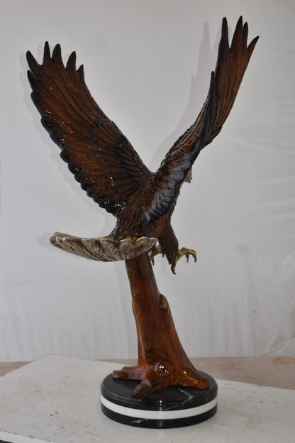 Eagle Flying and Looking Forward Bronze Statue Size: 29" x 17" x 28"H