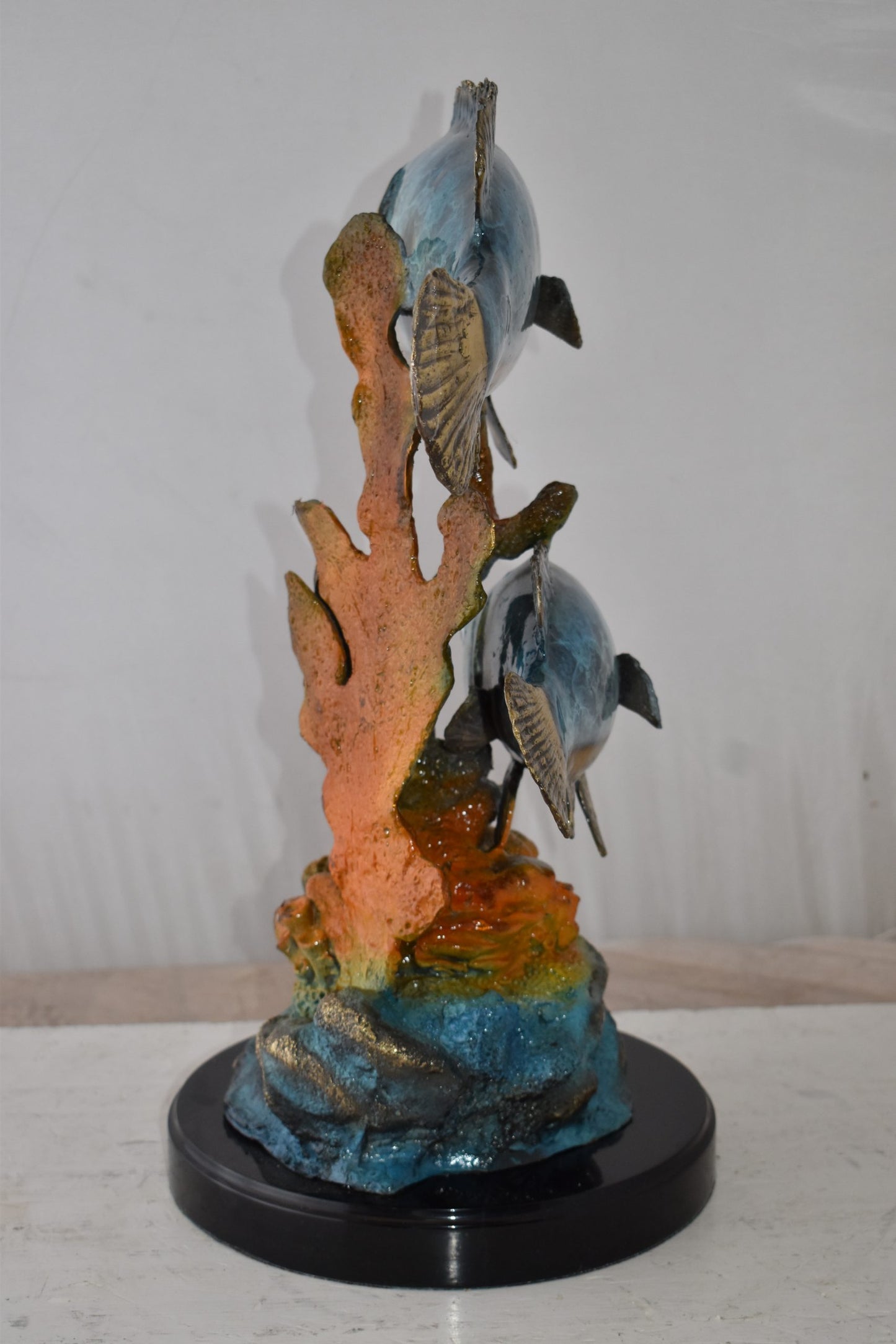 Two Fish Swimming in The Ocean Bronze Statue Size: 18" x 14" x 24"H