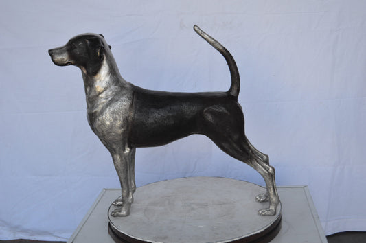 Foxhound Dog Bronze Statue -  Size: 31"L x 7"W x 24"H.
