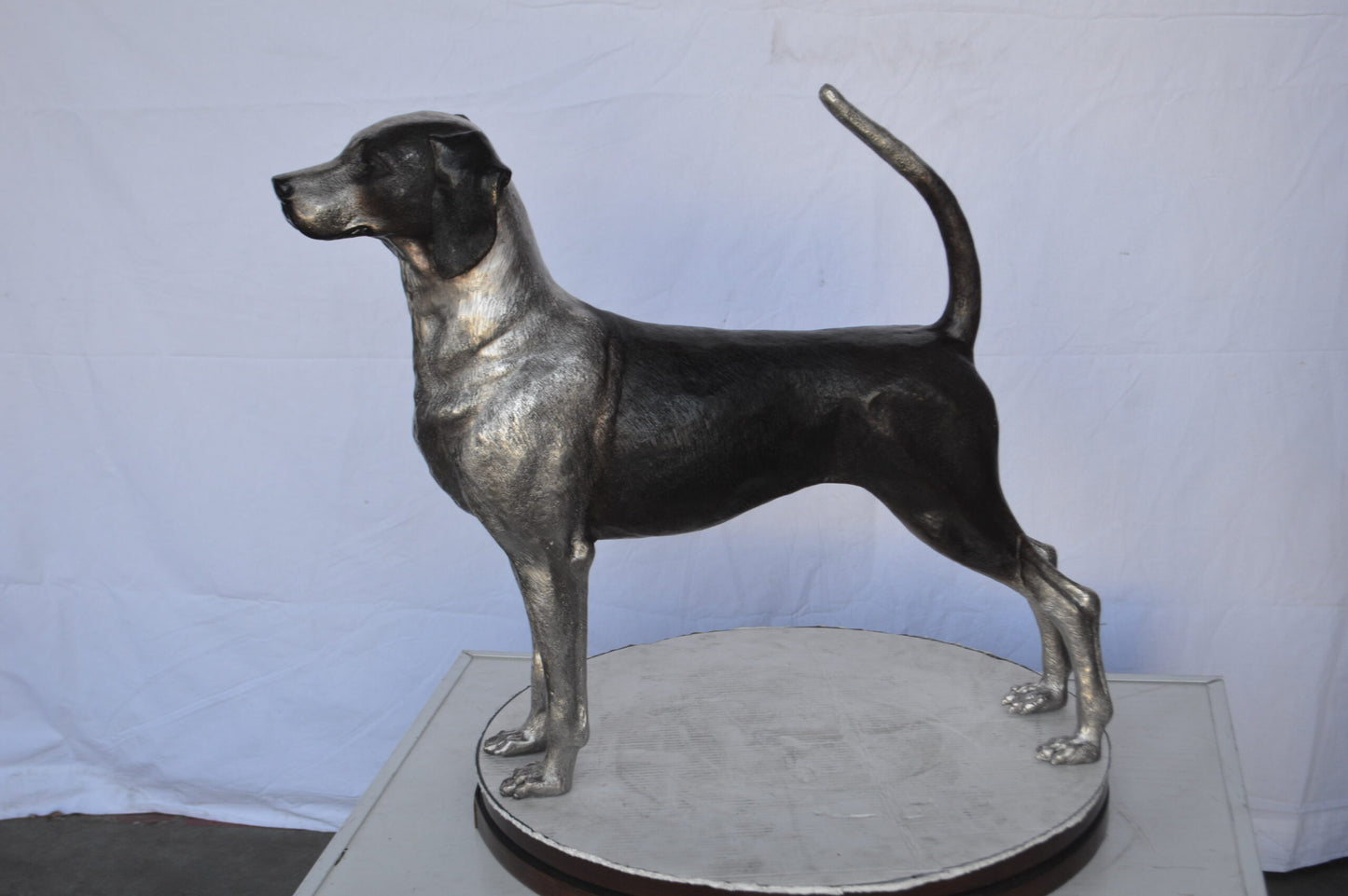 Foxhound Dog Bronze Statue -  Size: 31"L x 7"W x 24"H.