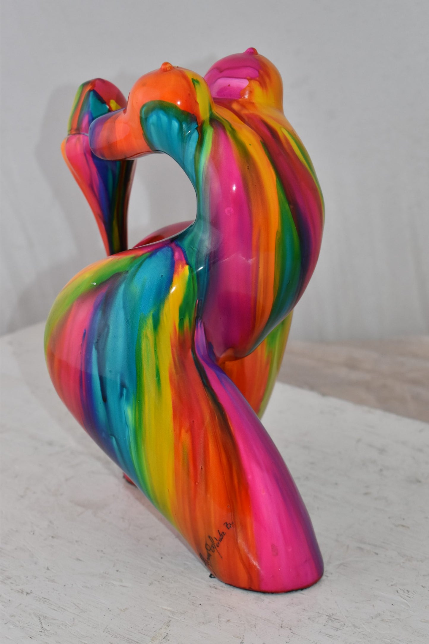 Relaxing By Liliana Mendez Modern Art Nude Bronze Statue Size: 11" x 8" x 13"H