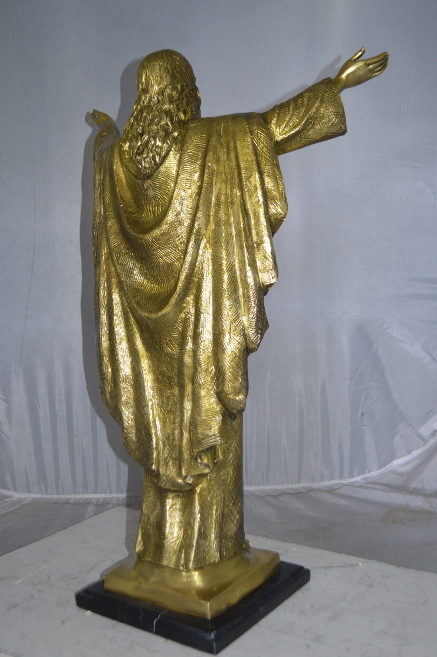 Jesus Opens His Hands Bronze Statue -  Size: 10"L x 21"W x 32"H.
