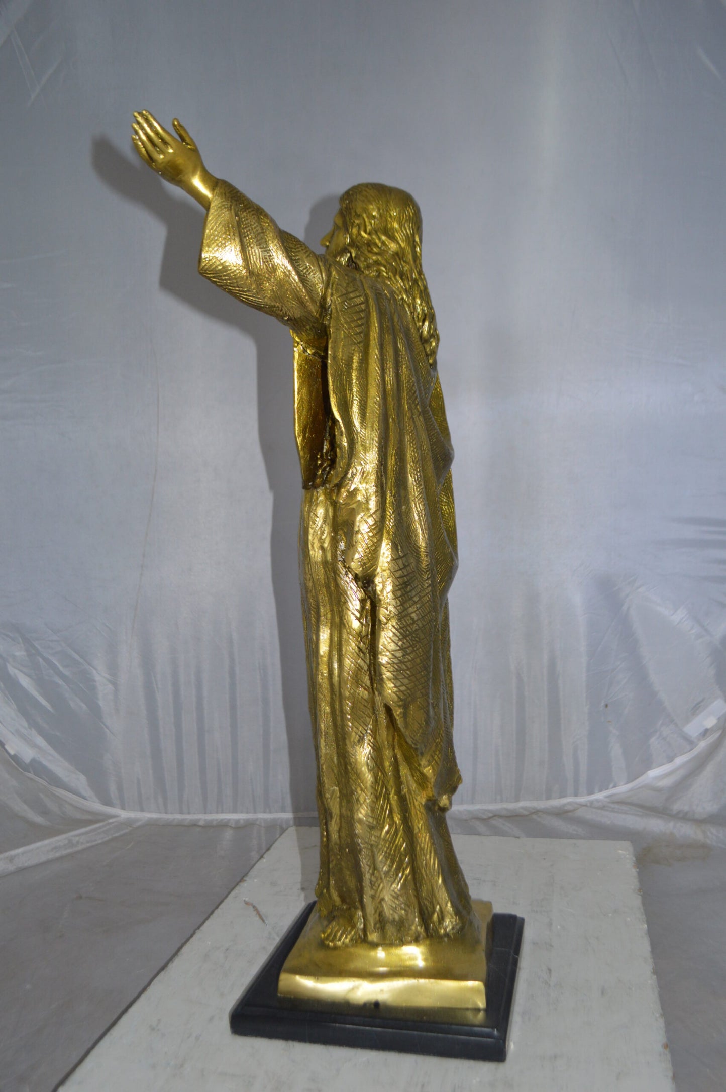 Jesus Opens His Hands Bronze Statue -  Size: 10"L x 21"W x 32"H.