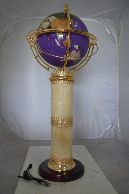Illuminated Purple World Globe Rotated by motor -  Size: 19"L x 19"W x 42"H.